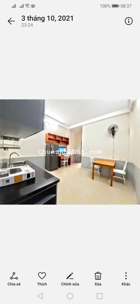 1 phòng ngủ riêng biệt mới full nội thất 5.8tr ngay Thạch Lam